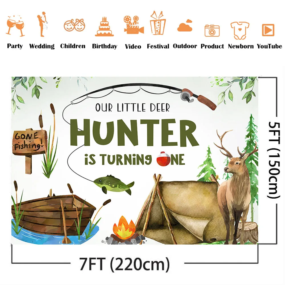 Hunting Fishing Birthday Backd - огляд і ціна Outdoor Adventure Background